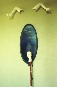 Created the artwork Isolated Moral Female Object, In A Relationship With A Male Bird I.