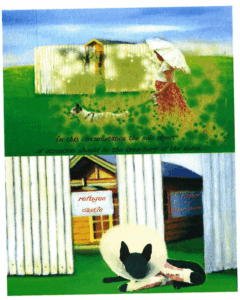 Created the artwork ภาพฝันของผู้หญิงกับหมาหน้าปราสาทผู้อพยพ