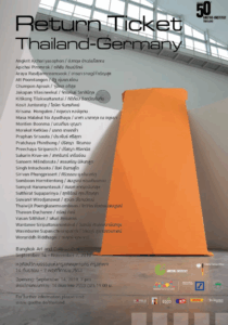 Participated in Return Ticket ; Thailand-Germany at Bangkok Art Cultural Centre, Bangkok, Thailand.